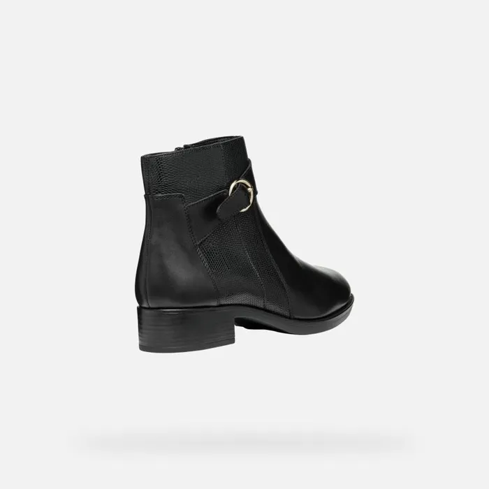 Woman Geox Ankle Boots FELICITY WOMAN Black Low Heel Ankle Boots Black