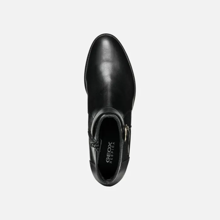 Woman Geox Ankle Boots FELICITY WOMAN Black Low Heel Ankle Boots Black