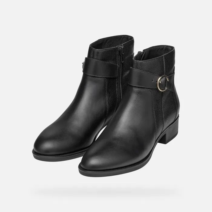 Woman Geox Ankle Boots FELICITY WOMAN Black Low Heel Ankle Boots Black