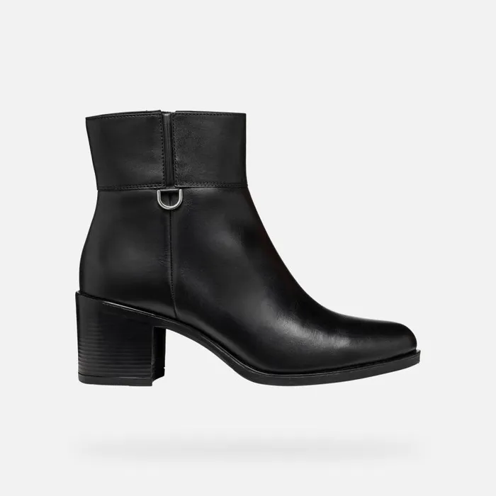 Woman Geox Ankle Boots NEW ASHEEL WOMAN Black Medium Heel Ankle Boots Black