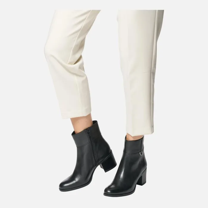 Woman Geox Ankle Boots NEW ASHEEL WOMAN Black Medium Heel Ankle Boots Black