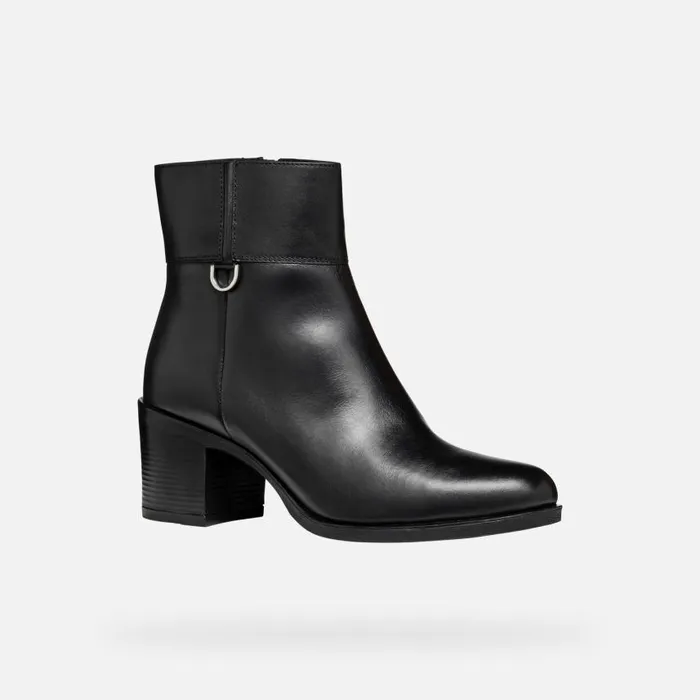 Woman Geox Ankle Boots NEW ASHEEL WOMAN Black Medium Heel Ankle Boots Black