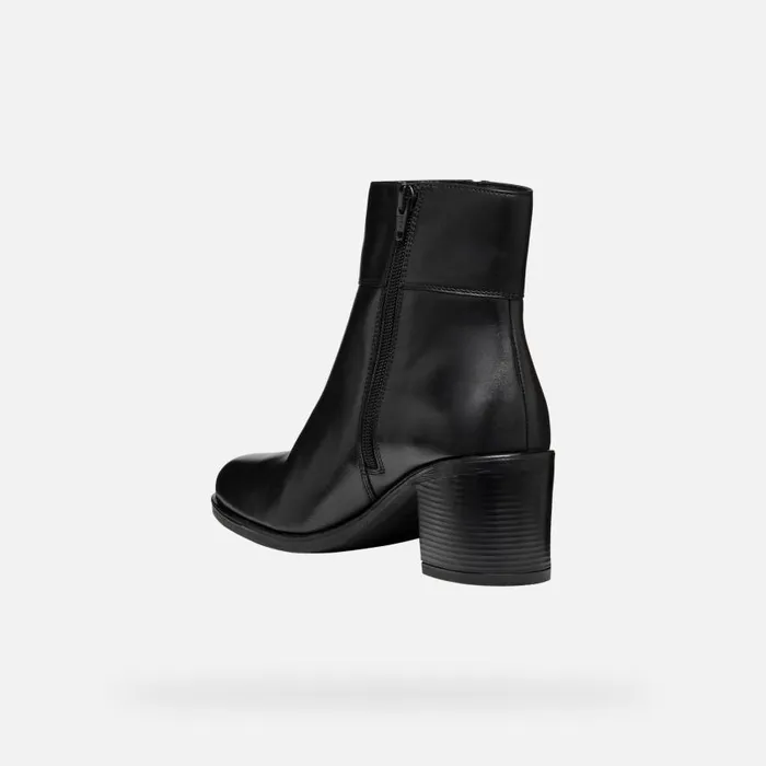 Woman Geox Ankle Boots NEW ASHEEL WOMAN Black Medium Heel Ankle Boots Black