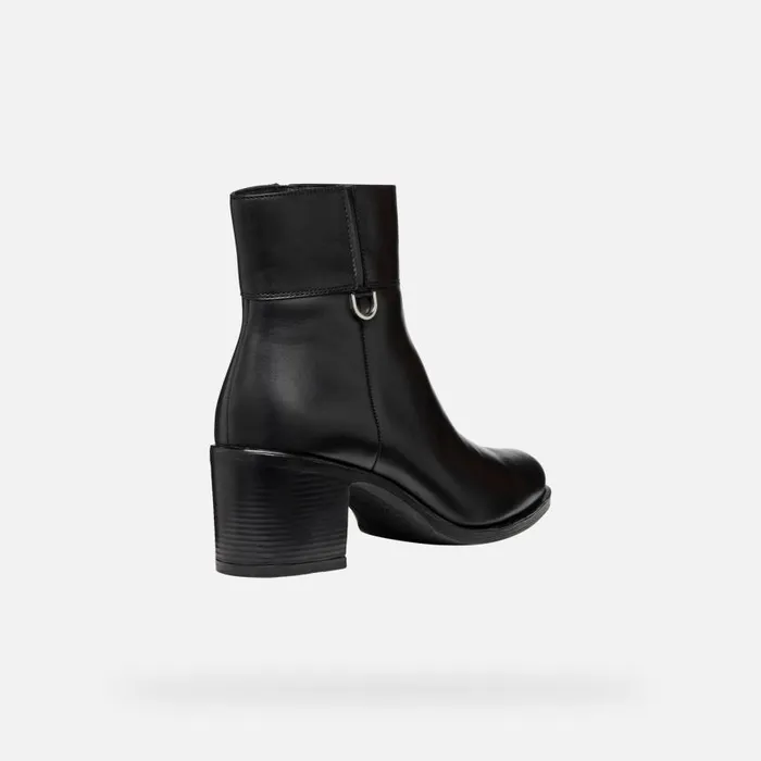 Woman Geox Ankle Boots NEW ASHEEL WOMAN Black Medium Heel Ankle Boots Black