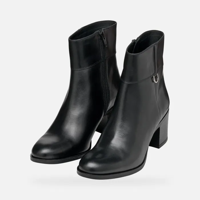 Woman Geox Ankle Boots NEW ASHEEL WOMAN Black Medium Heel Ankle Boots Black