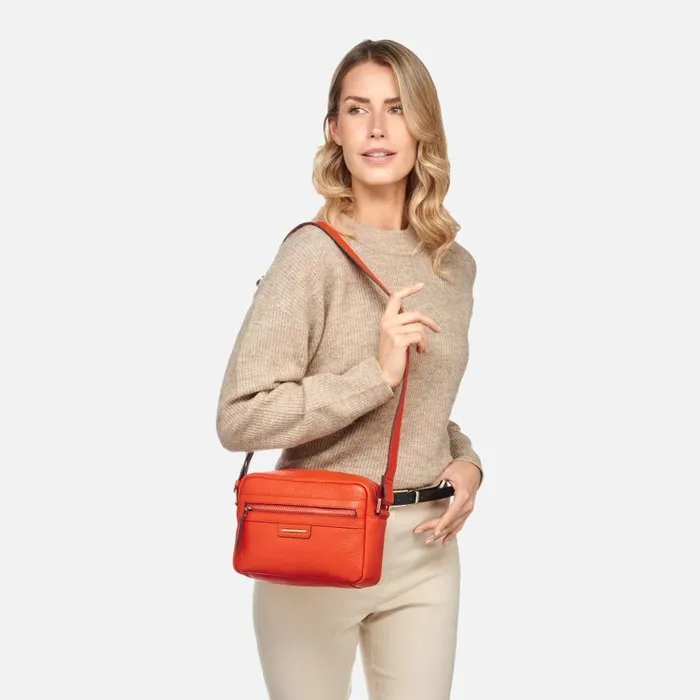 Woman Geox Bags BLANDINE WOMAN Orange Crossbody Bag Orange