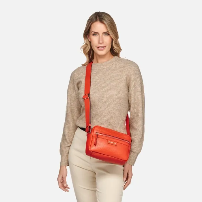 Woman Geox Bags BLANDINE WOMAN Orange Crossbody Bag Orange
