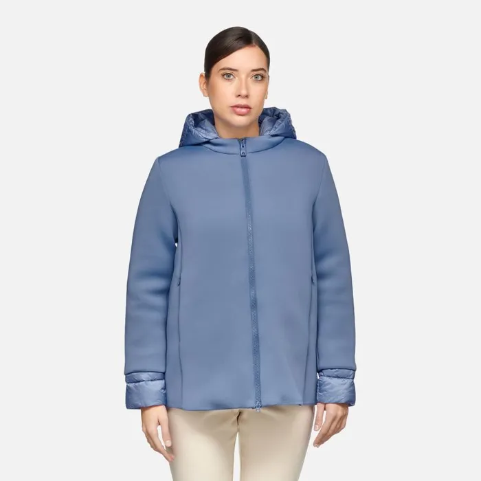 Woman Geox Jackets CRISTAEL WOMAN Infinity Jacket With Hood Infinity