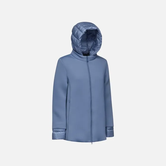 Woman Geox Jackets CRISTAEL WOMAN Infinity Jacket With Hood Infinity