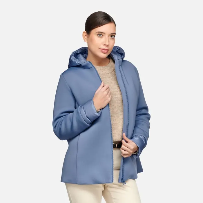 Woman Geox Jackets CRISTAEL WOMAN Infinity Jacket With Hood Infinity