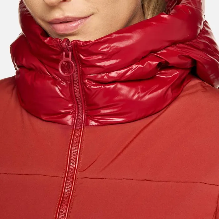 Woman Geox Jackets SPHERICA WOMAN Dark RedDark Red Reversible Jacket Dark Reddark Red