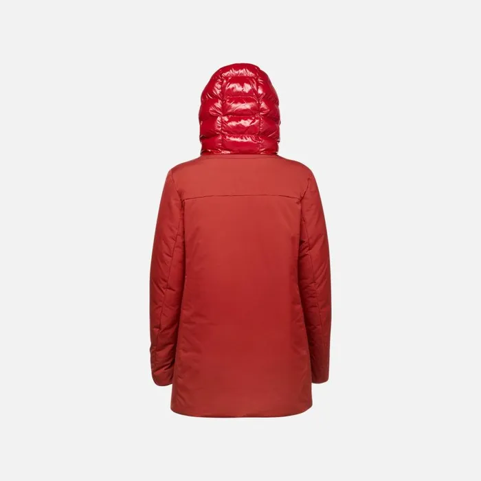 Woman Geox Jackets SPHERICA WOMAN Dark RedDark Red Reversible Jacket Dark Reddark Red