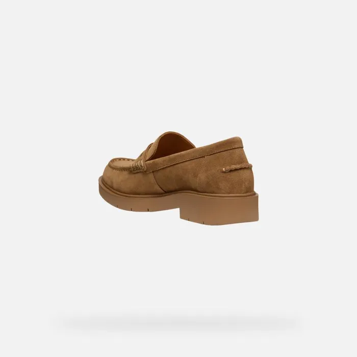 Woman Geox Loafers SPHERICA EC1 WOMAN Mud Suede Loafers Mud