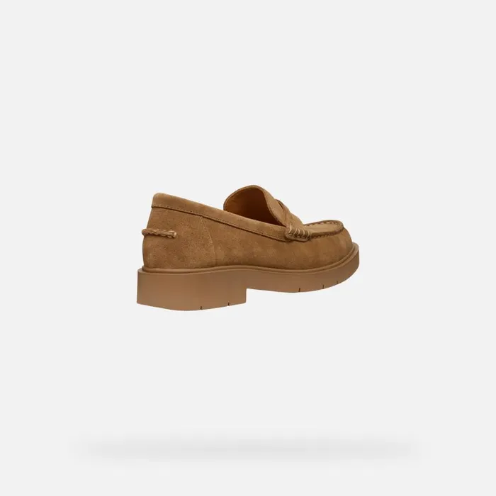 Woman Geox Loafers SPHERICA EC1 WOMAN Mud Suede Loafers Mud