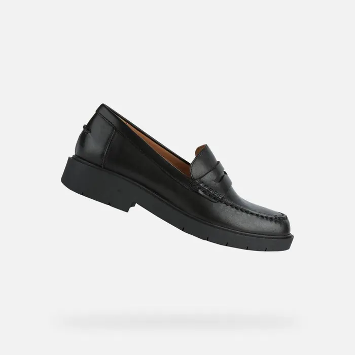 Woman Geox Loafers SPHERICA EC1 Women039s Black Leather Loafers Geox Black