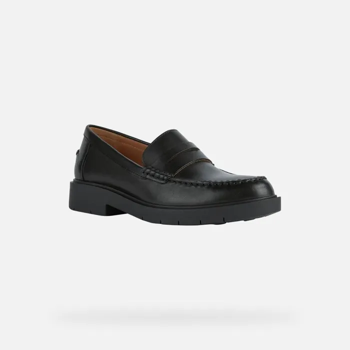 Woman Geox Loafers SPHERICA EC1 Women039s Black Leather Loafers Geox Black