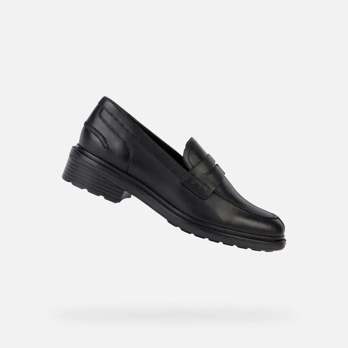 Woman Geox Loafers WALK PLEASURE Women039s Black Leather Loafers Geox Black