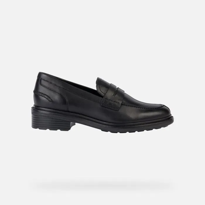 Woman Geox Loafers WALK PLEASURE Women039s Black Leather Loafers Geox Black