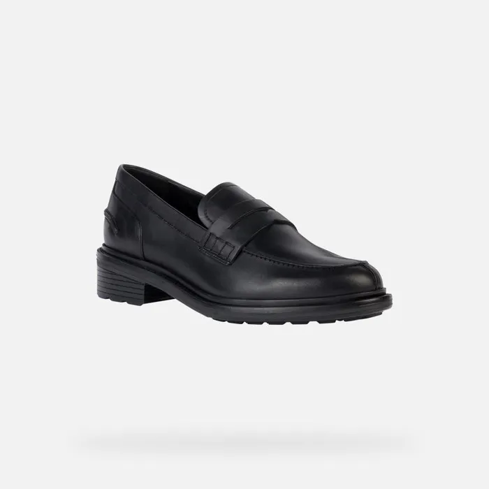 Woman Geox Loafers WALK PLEASURE Women039s Black Leather Loafers Geox Black