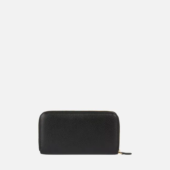 Woman Geox Purses And Wallets WALLET H Wallet Black Woman CASHMERE Black