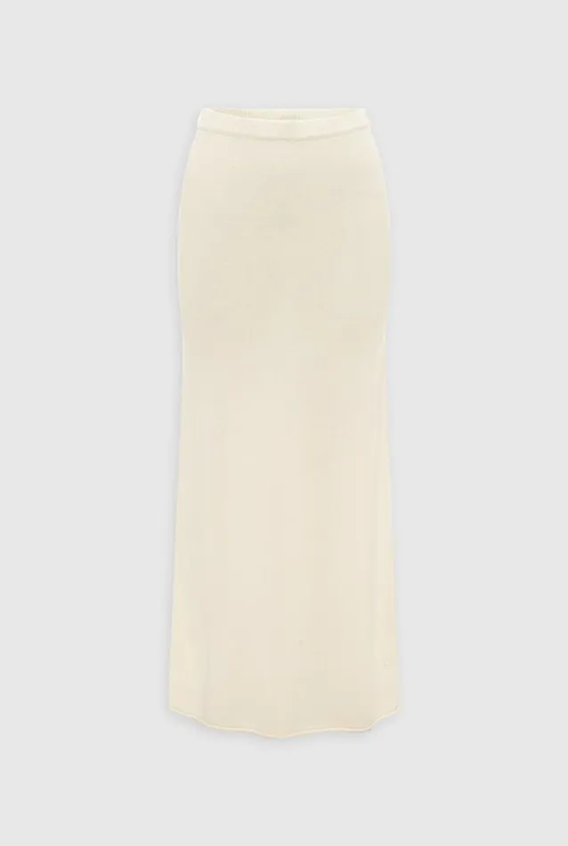 Woman Venroy Knitwear Wool Cashmere Midi Skirt