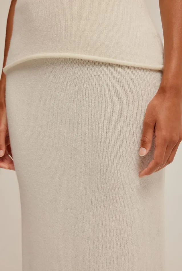 Woman Venroy Knitwear Wool Cashmere Midi Skirt