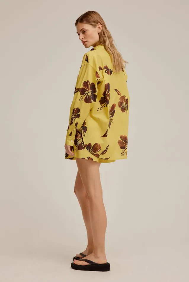 Woman Venroy Shirts Oversized Cotton Print Shirt