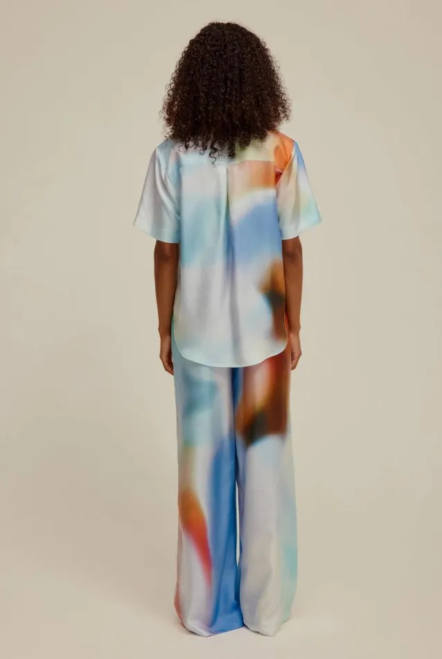Woman Venroy Shirts SS Silk Camp Collar Shirt