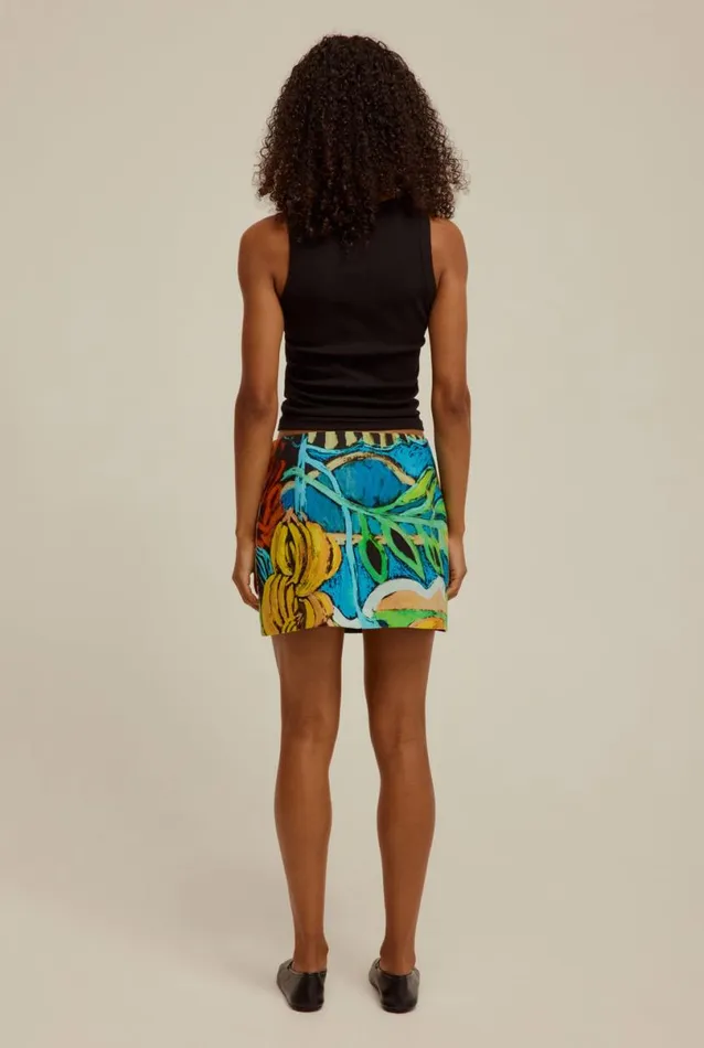 Woman Venroy Skirts Printed Linen Mini Skirt