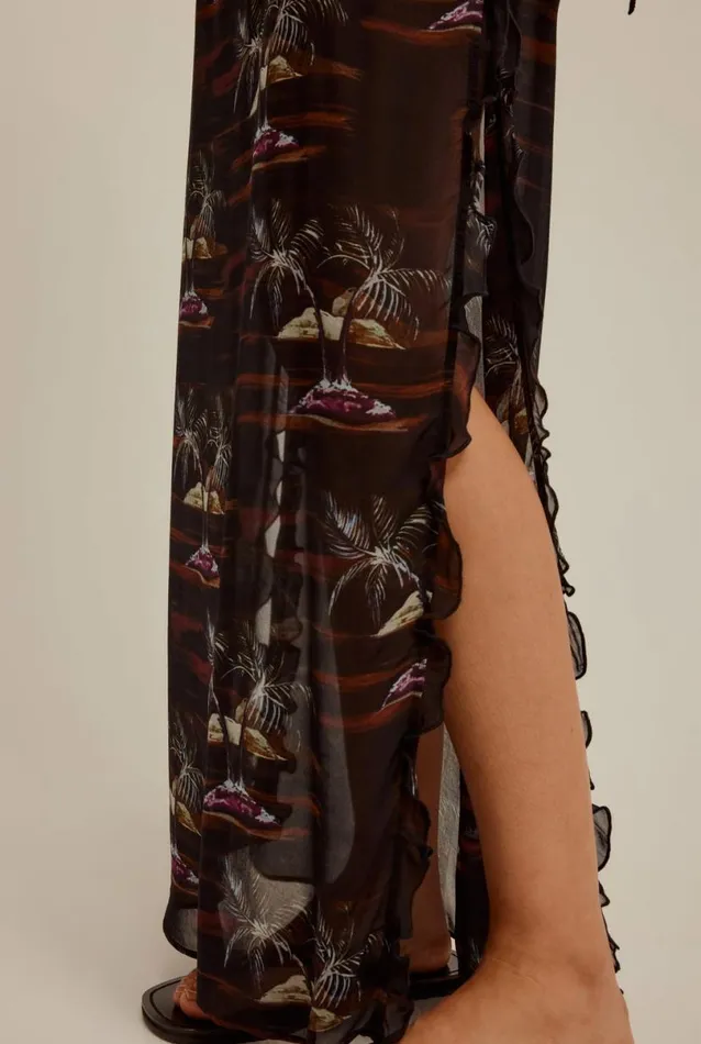 Woman Venroy Skirts Sheer Ruffle Skirt