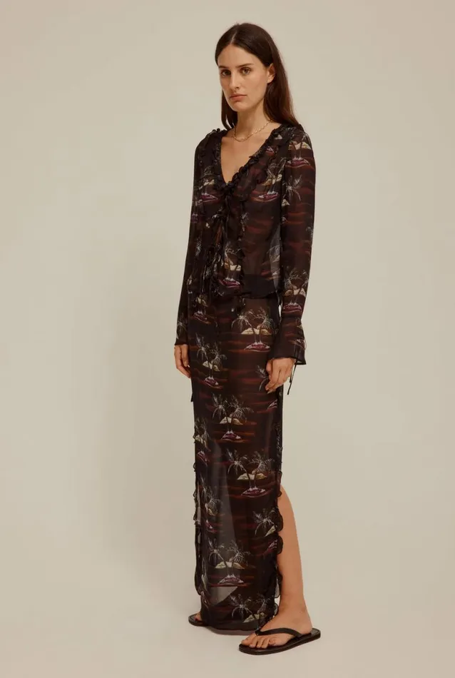 Woman Venroy Skirts Sheer Ruffle Skirt