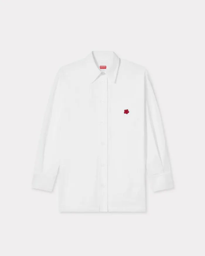 Women 039Boke Flower039 Embroidered Oversized Shirt White Kenzo Shirts And Tops