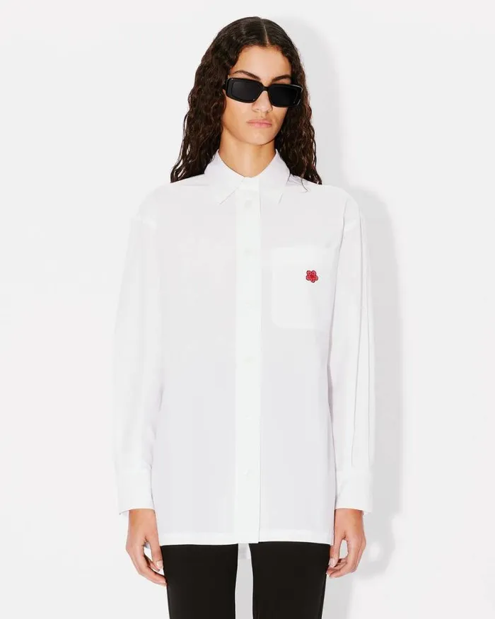 Women 039Boke Flower039 Embroidered Oversized Shirt White Kenzo Shirts And Tops