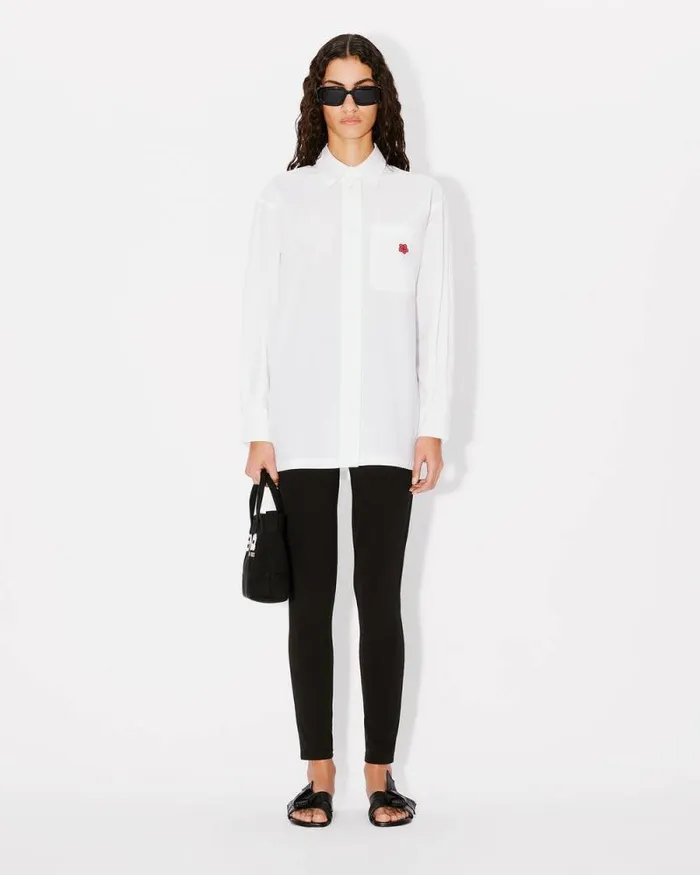 Women 039Boke Flower039 Embroidered Oversized Shirt White Kenzo Shirts And Tops