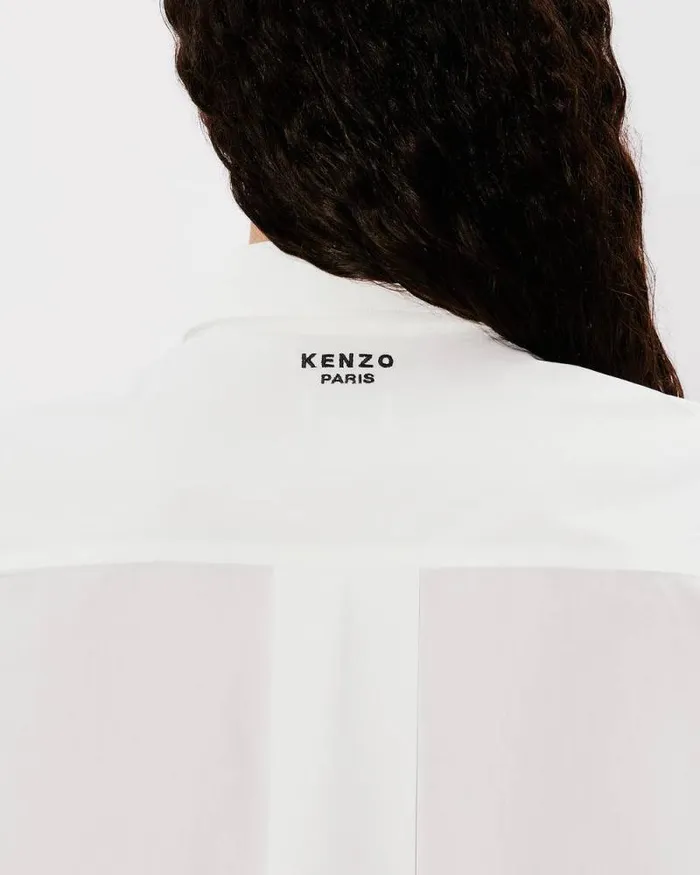 Women 039Boke Flower039 Embroidered Oversized Shirt White Kenzo Shirts And Tops