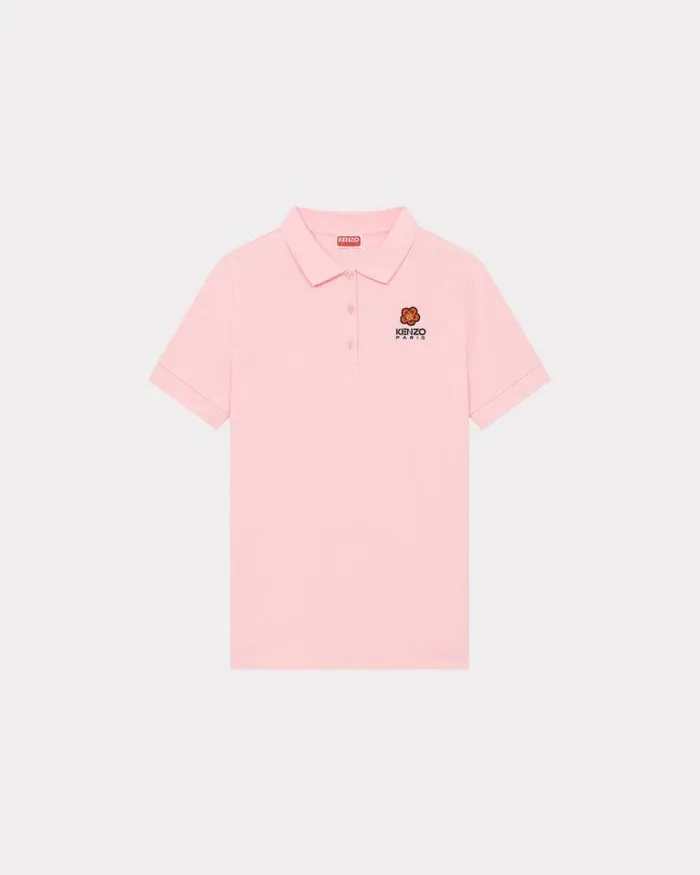 Women 039Boke Flower039 Embroidered Polo Shirt Faded Pink Kenzo Tshirts And Polos