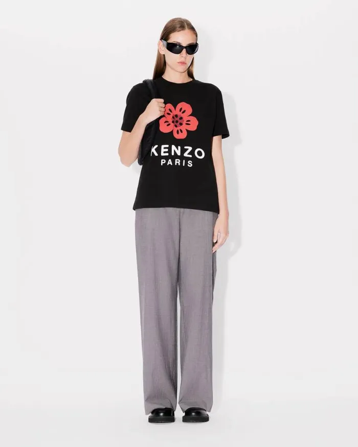 Women 039Boke Flower039 Loose Tshirt In Cotton Black Kenzo Tshirts And Polos