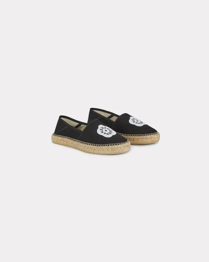 Women 039Boke Flower 20039 Embroidered Canvas Espadrilles Black Kenzo Mules And Espadrilles