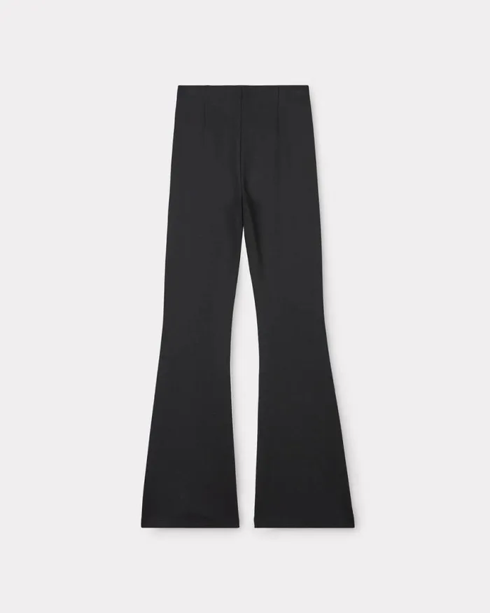 Women 039Boke Flower 20039 Embroidered Flare Pants Black Kenzo Pants And Shorts