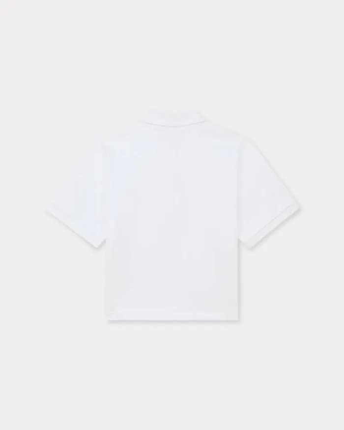 Women 039Boke Flower 20039 Embroidered Polo In Cotton White Kenzo Tshirts And Polos
