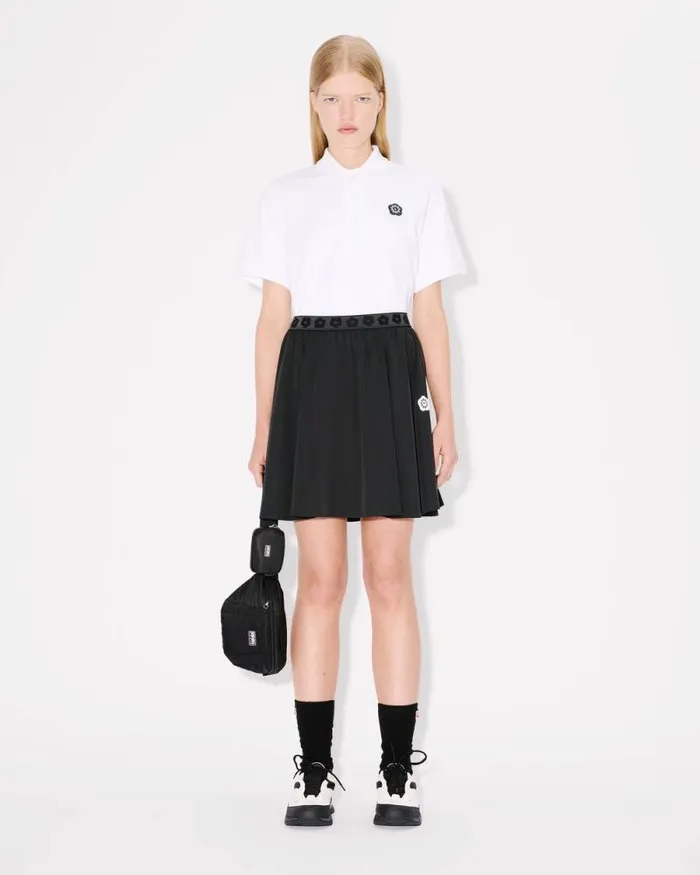 Women 039Boke Flower 20039 Embroidered Polo In Cotton White Kenzo Tshirts And Polos