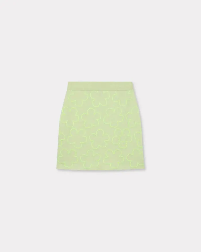 Women 039Hana Dots039 Embroidered Skirt In Wool Cotton And Viscose Lemon Kenzo Dresses And Skirts