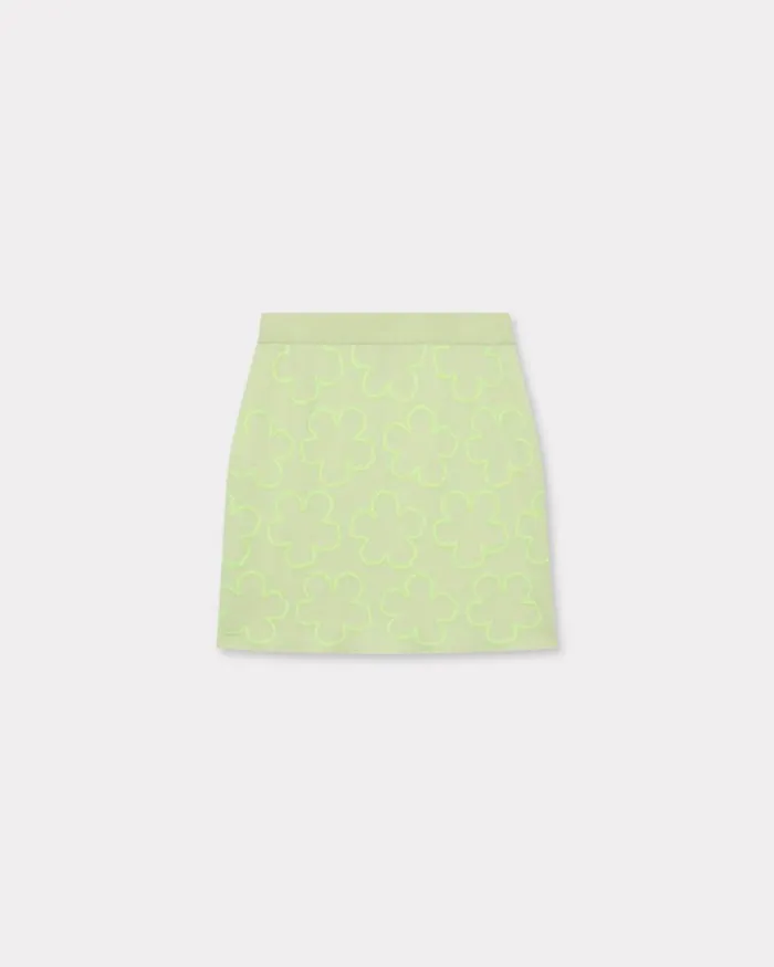 Women 039Hana Dots039 Embroidered Skirt In Wool Cotton And Viscose Lemon Kenzo Dresses And Skirts