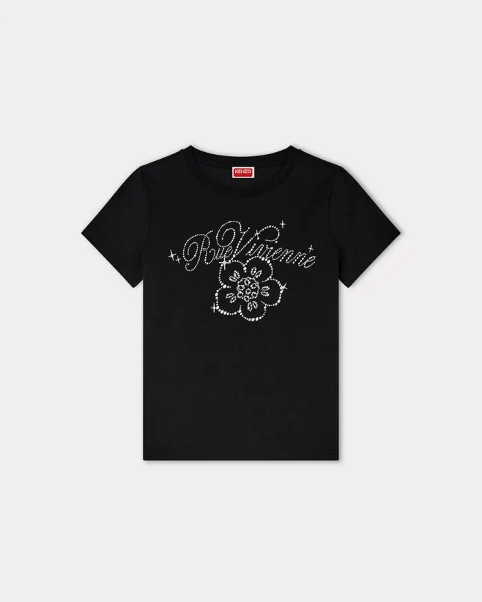 Women 039KENZO Constellation039 Tshirt In Cotton Black Kenzo Tshirts And Polos