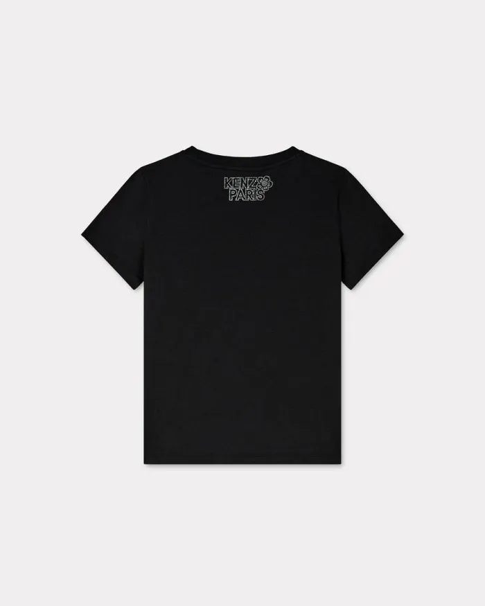 Women 039KENZO Constellation039 Tshirt In Cotton Black Kenzo Tshirts And Polos
