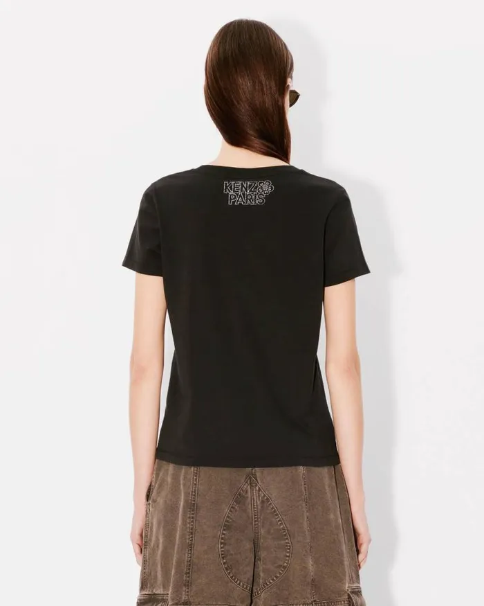 Women 039KENZO Constellation039 Tshirt In Cotton Black Kenzo Tshirts And Polos