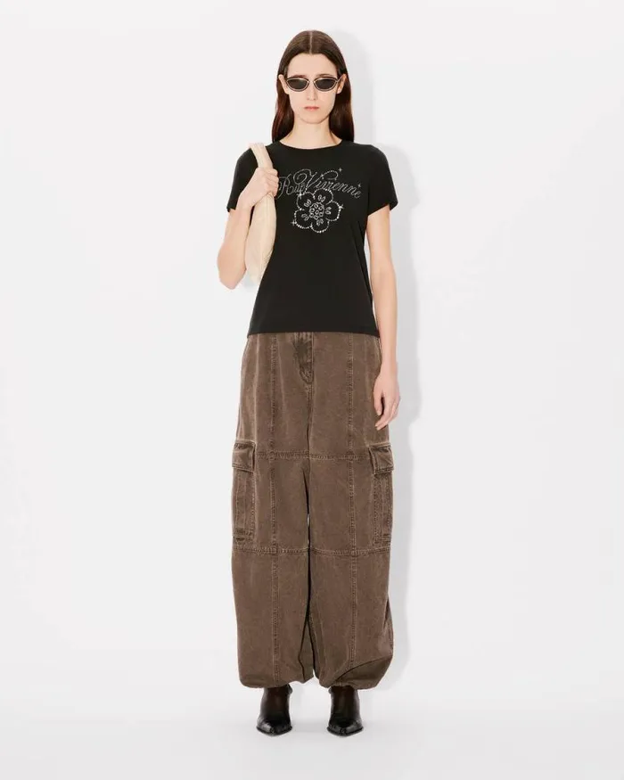 Women 039KENZO Constellation039 Tshirt In Cotton Black Kenzo Tshirts And Polos