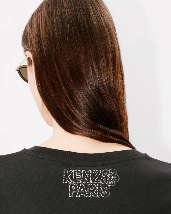 Women 039KENZO Constellation039 Tshirt In Cotton Black Kenzo Tshirts And Polos