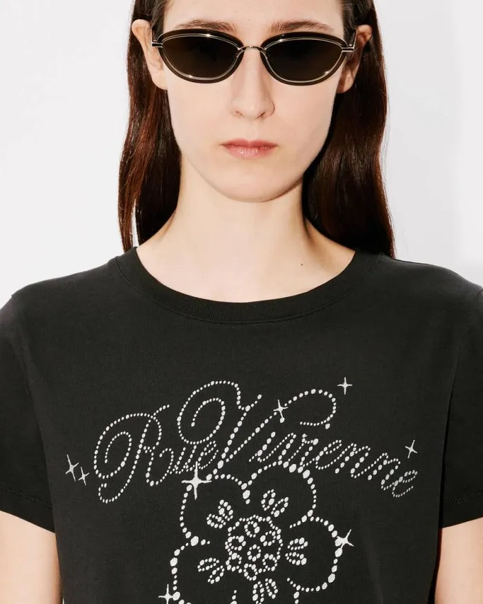 Women 039KENZO Constellation039 Tshirt In Cotton Black Kenzo Tshirts And Polos