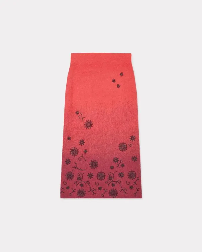 Women 039KENZO Marguerite039 Embroidered Skirt Cherry Kenzo Dresses And Skirts